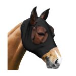 Masque anti mouches cheval - lasticit - protection uv - blanc