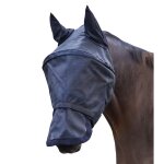 Masque anti - mouches pour cheval avec protection des oreilles et du chanfrein waldhausen premium - noir ...