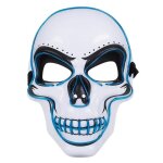 Masque crne squelette led bleu ? effrayant & lumineux pour halloween
