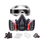 Masque  gaz pour peinture en arosol lunettes de protection 10 filtres rutilisable contre poussire ...