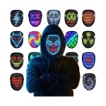 Masque led lumineux avec d�tection de gestes masque de transformation du visage cool pour halloween no�l ...