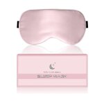 Masque de sommeil - soie pure 100% - antiallergique - r�glable - rose