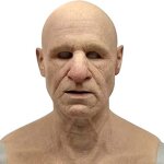 Masque vieil homme chauve silicone horreur visage rid couvre - chef halloween mascarade fte (couleur ...