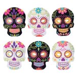 Masque visage halloween day of the dead - papier cartonn - lot de 6