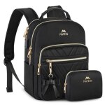 Matein mini sac � dos femme imperm�able et l�ger avec port usb sac casual quotidien 2 pi�ces noir