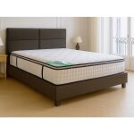 Matelas 140 x 190 cm ressorts ensachs 7 zones surmatelas intgr et coutil bambou p. 23cm - tarevo ...