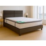 Matelas 180 x 200 cm ressorts ensach�s 7 zones surmatelas int�gr� et coutil bambou �p. 26cm - mireza ...
