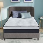 Matelas 140x200 - ressorts ensachs + mousse mmoire hr & latex bleu naturel paisseur 30cm confort quilibr ...