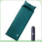 Matelas de camping autogonflant - vert - 1 personne - mousse � m�moire de forme - oreiller int�gr�