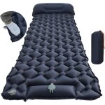 Matelas gonflable autogonflant pour 1 personne - camping - bleu marine 190x60x5cm