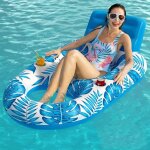 Matelas gonflable pour piscine flotteur de piscine gonflable hamac flottant avec appui - tête et porte ... Matelas gonflable pour piscine flotteur de piscine gonflable hamac flottant avec appui - tête et porte ...