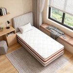 Matelas hybride 90x190 cm - �p 25 cm - mousse � m�moire de forme avec ressorts ensach�s - 7 zones de ...