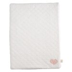 Matelas � langer en coton avec serviette - petit coeur