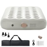 Matelas pneumatique double - duoku - avec cadre - matelas gonflable 1 personne avec pompe et housse de ...