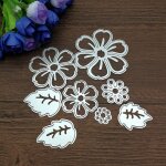 Matrices de d�coupe scrapbooking cutting dies forme 8 pi�ces fleur feuille de printemps diy carte papier ...