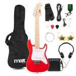 Max gigkit junior guitare �lectrique enfant 1 / 4 rouge avec ampli 10w