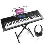 Max rhapdosy61m - clavier lectronique 61 touches semi lourdes avec casque audio et stand - module mp3 ...