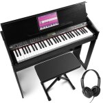 Max rhapdosydp61 - clavier lectronique 61 touches semi lourdes avec meuble en bois casque audio et banc ...