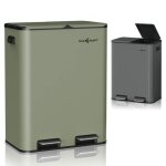 Maxcraft poubelle � p�dale avec couvercle - 60 litres en vert