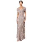 Maya deluxe - az2624 - mm - green lily short sleeve stripe embellished maxi dress robe de demoiselle ...