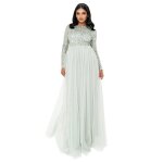 Maya deluxe - azbr1803 - mm - grnlily - taupe blush embellished long sleeve maxi dress robe de demoiselle ...
