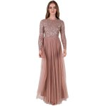 Robe de demoiselle dhonneur - maya deluxe - azbr1803 - mm - pmauve - manches longues - polyester - mauve ...