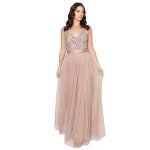 Maya deluxe - pl4 - 1124 - femme maxi soiree longue sans manches robe demoiselle dhonneur col v ceremonie ...