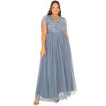 Maya deluxe - rl004 - mm - robe maxi pour femme - col en v - manches courtes - elegante taille empire ...
