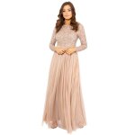Maya deluxe maya robe manches longues pour femme taupe blush demoiselle dhonneur