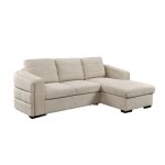 Maydi - canap dangle convertible avec coffre en tissu bouclette beige - angle droit