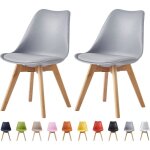 Mcc direct lot de 2 chaises de salle  manger de cuisine de bureau chaise coque design eva gris