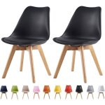 Mcc direct lot de 2 chaises de salle  manger de cuisine de bureau chaise coque design eva (noir)
