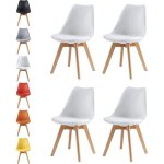 Mcc direct lot de 4 chaises de salle � manger de cuisine de bureau de salon et design en eva (blanc)