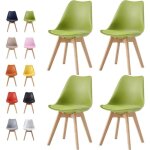 Mcc direct lot de 4 chaises de salle � manger de cuisine de bureau de salon - en eva - vert