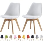 Mcc direct eva lot de 2 chaises de salle � manger de cuisine de bureau blanc