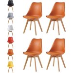 Mcc direct eva lot de 4 chaises de salle � manger de cuisine de bureau de salon orange