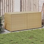 Mcs bo�te de rangement de jardin coffre de rangement ext�rieur m�lange beige 283l r�sine tress�e
