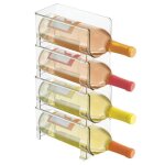 Mdesign organisateur de rangement de coffrets de vin en plastique autoportant - 4 packs - transparent ...