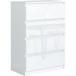 Meble masztalerz commode blanche haute brillance avec 4 tiroirs 70 cm meuble rangement commode chambre ...