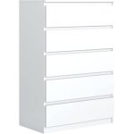 Meble masztalerz commode blanche mat avec 5 tiroirs 70 cm meuble rangement commode chambre commode avec ...