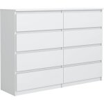 Meble masztalerz commode blanche mat avec 8 tiroirs meuble rangement commode chambre armoire Meble masztalerz commode blanche mat avec 8 tiroirs meuble rangement commode chambre armoire