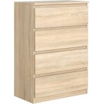 Meble masztalerz commode chne - sonoma mat avec 4 tiroirs 70 cm meuble rangement commode chambre commode ...