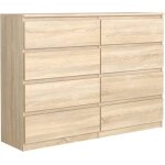 Meble masztalerz commode chêne - sonoma mat avec 8 tiroirs 120 cm meuble rangement commode chambre commode ... Meble masztalerz commode chêne - sonoma mat avec 8 tiroirs 120 cm meuble rangement commode chambre commode ...