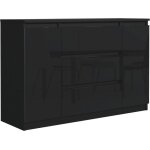 Meble masztalerz commode noir brillance avec 3 tiroirs et 2 portes 120 cm meuble rangement commode chambre ... Meble masztalerz commode noir brillance avec 3 tiroirs et 2 portes 120 cm meuble rangement commode chambre ...