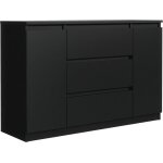 Meble masztalerz commode noir mat avec 3 tiroirs et 2 portes 120 cm meuble rangement commode chambre ... Meble masztalerz commode noir mat avec 3 tiroirs et 2 portes 120 cm meuble rangement commode chambre ...