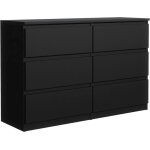 Meble masztalerz commode noir mat avec 6 tiroirs 120 cm meuble rangement commode chambre commode avec ...