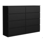 Meblocker commode  8 tiroirs 120cm pour salon bureau chambre denfant / adolescent moderne pour rangement ...