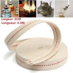 M�che plate en coton - 45m - largeur 2cm - pour lampes � huile et lanternes