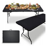 Medas pro table pliante de jardin pour restauration table de balcon table de camping 180 x 70 cm noire ...