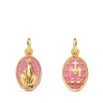 M�daille or 18 carats 750 jaune vierge miraculeuse - cha�ne offerte - 18pv22386rs